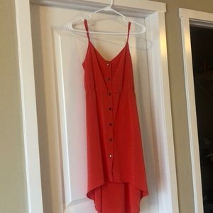 Orange high low dress